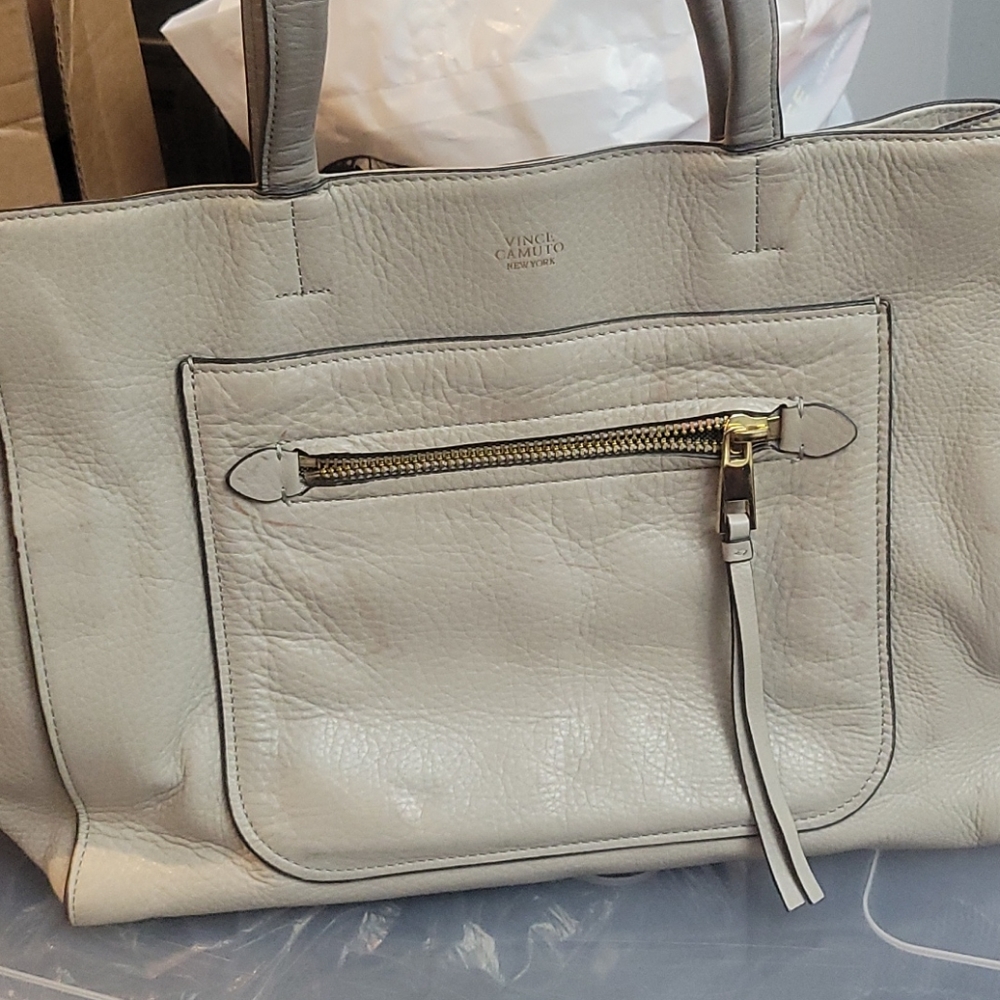 COPY - Vince Camuto light gray leather totes bag